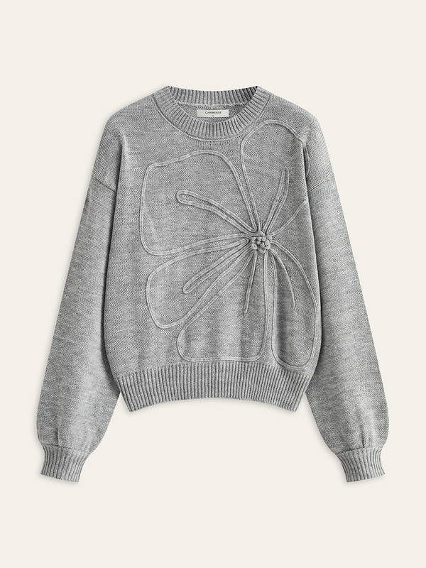 Flower Applique Sweater