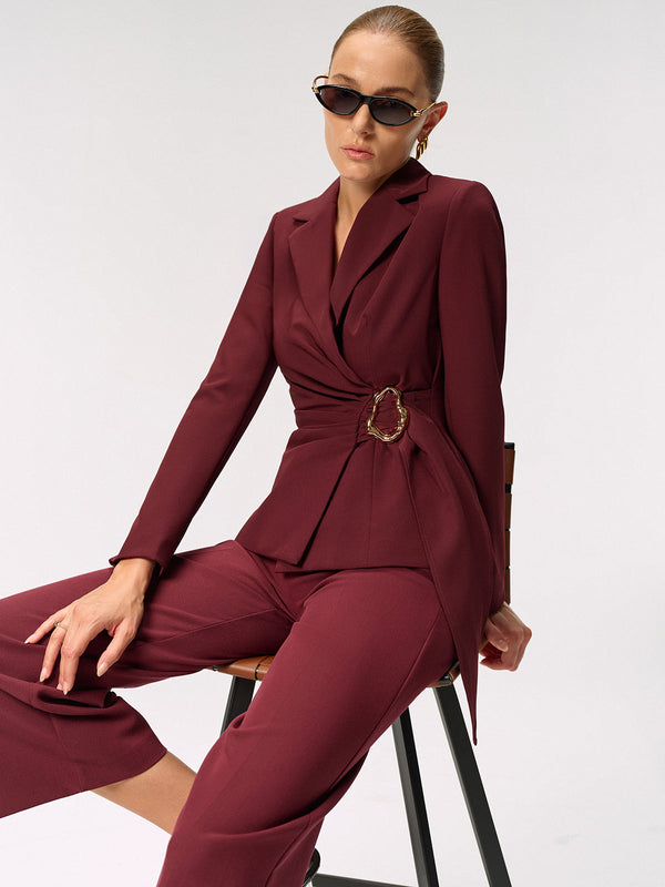 Metal Tokalı Asimetrik Blazer 