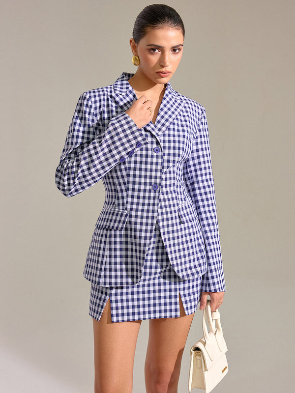 Cepli Vintage Gingham Blazer 