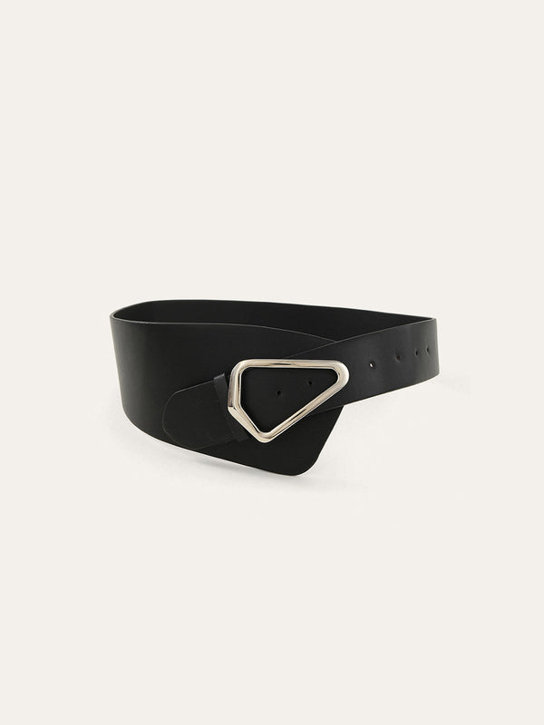 Triangle Buckle Irregular Wide Belt