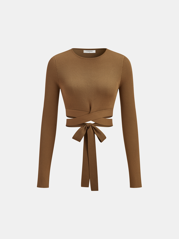 Kaburgalı Uzun Kollu Bağcıklı Üst 