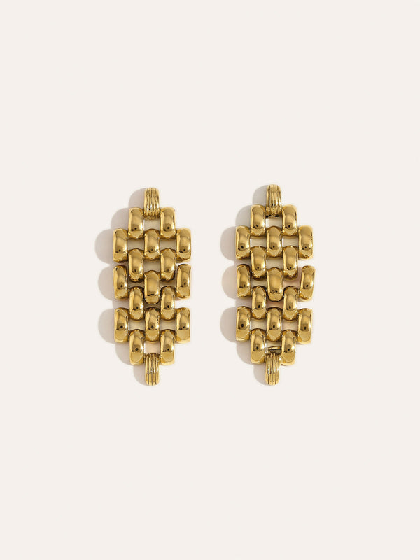 Golden Linked Drop Earrings