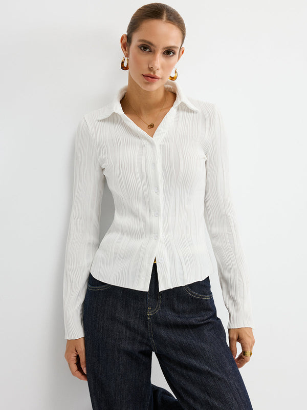 Textured Button-Down Shirt