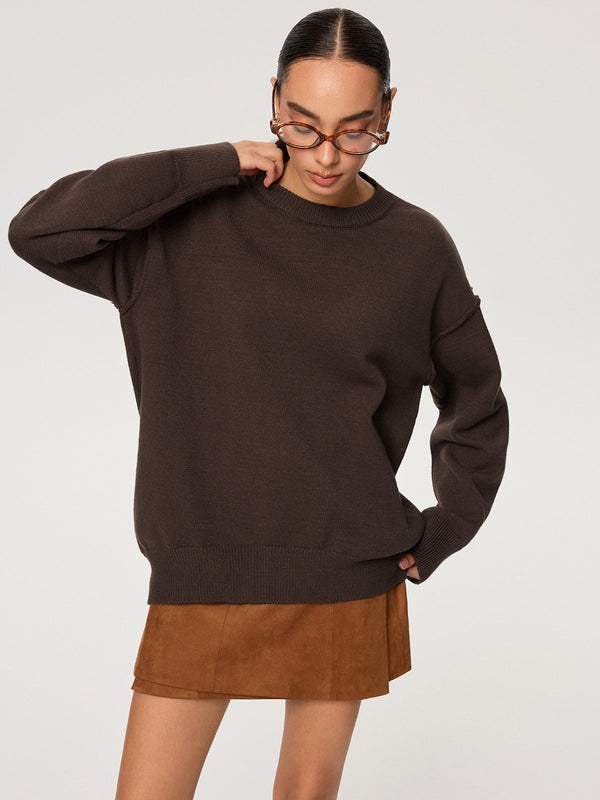 Crew Neck Oversized Knit Sweater
