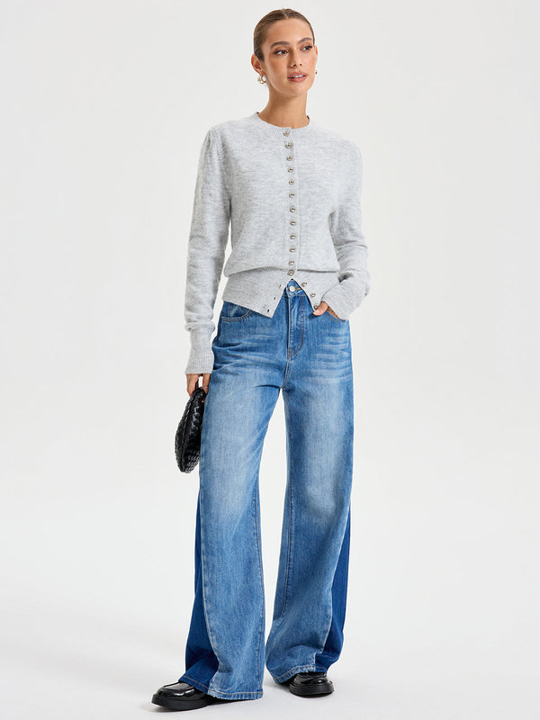 Buttoned Crew Neck Cardigan