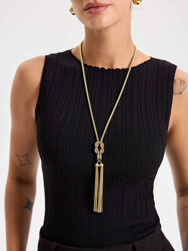 Tassel Knot Long Necklace