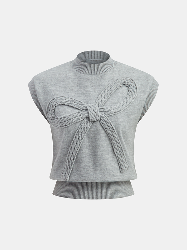 Fiyonk Detaylı Örme Yelek 