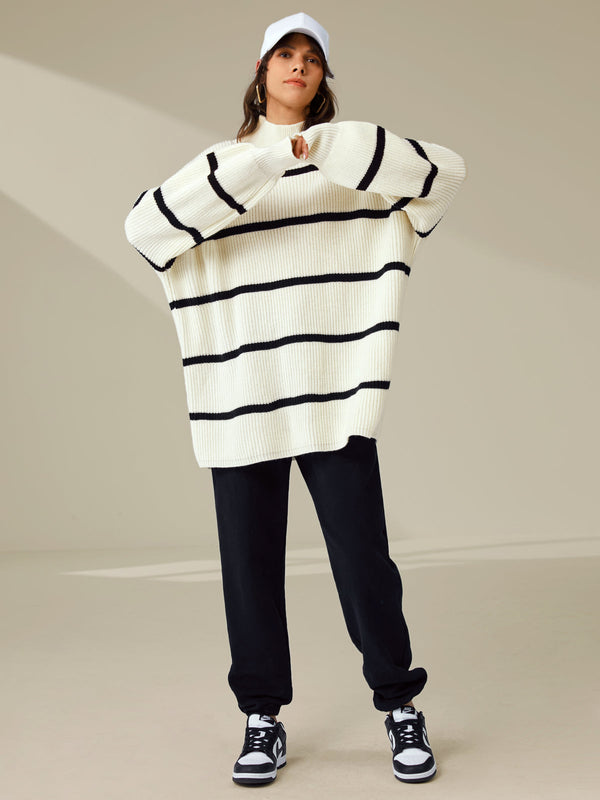 Oversized Ribbed Mockneck Sweater
